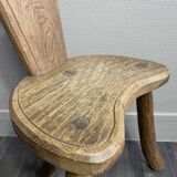 Pair of solid wood farmhouse stools