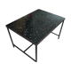Coffee table with top in silver granite and welded steel base.