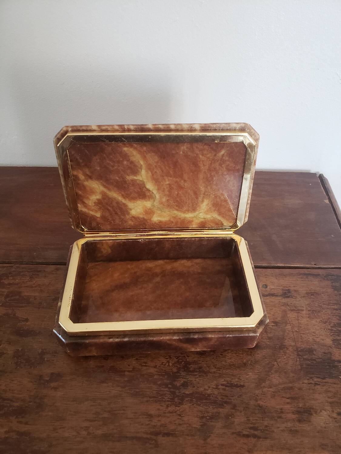 Old brown alabaster box