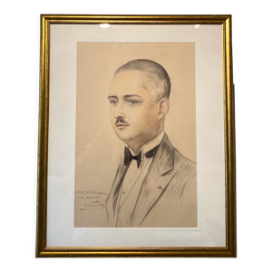 Tableau ancien, portrait d’un