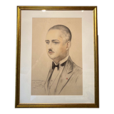 Old painting, portrait of a gentleman, dated 1928 located in Naples