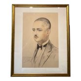 Old painting, portrait of a gentleman, dated 1928 located in Naples