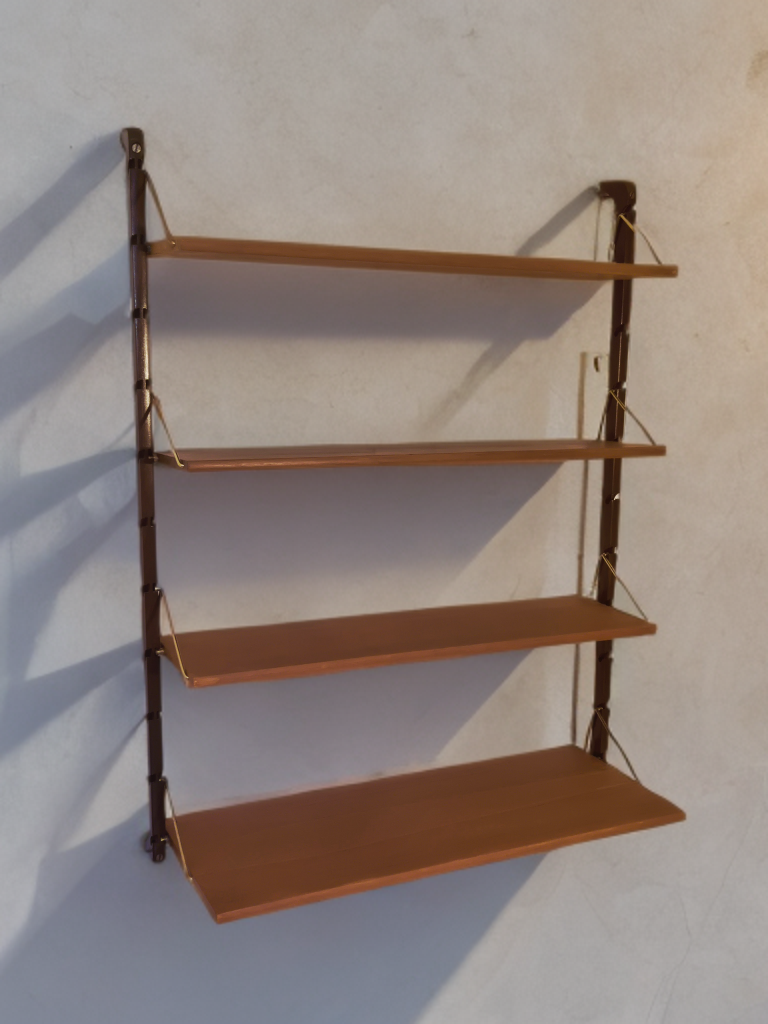 Teak wall shelves, Vintage Scandinavian 1960s