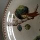 Assiette montée à gateaux en terre de fer 19e fleurs et oiseaux