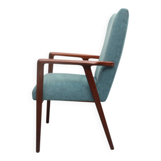 Fauteuil années 1960 à haut dossier en teck, restauré