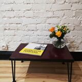 Table basse pieds compat en fer noir