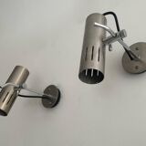 Paire d'appliques vintage orientable Alain Richard A5, métal chromé et mat, France 1960