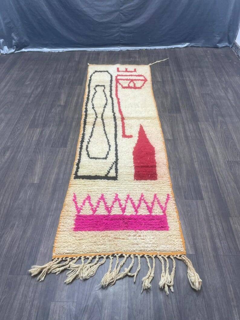 Handmade Moroccan runner rug 300cm x 70cm