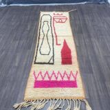 Handmade Moroccan runner rug 300cm x 70cm