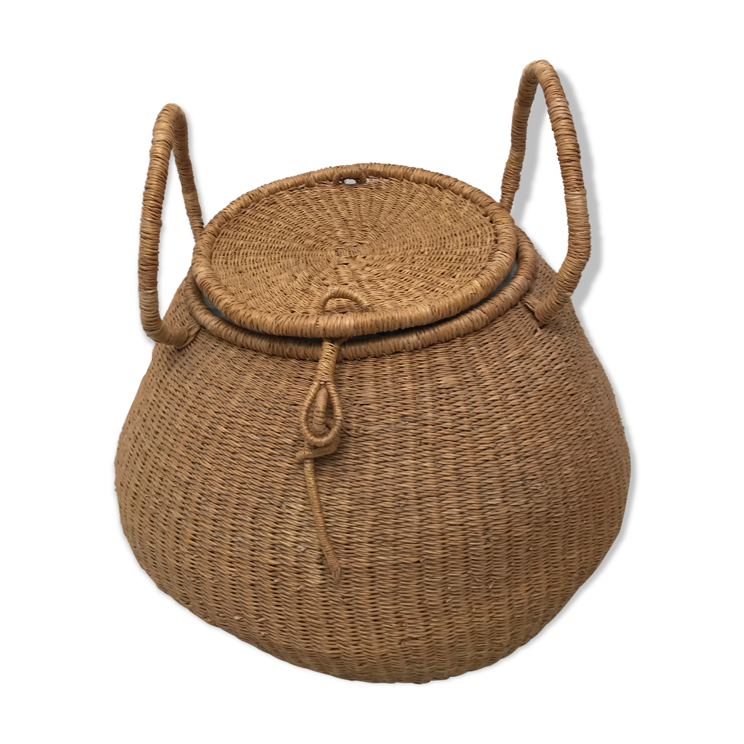 Vintage old wicker basket basket