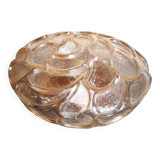 Round amber molded glass ceiling light