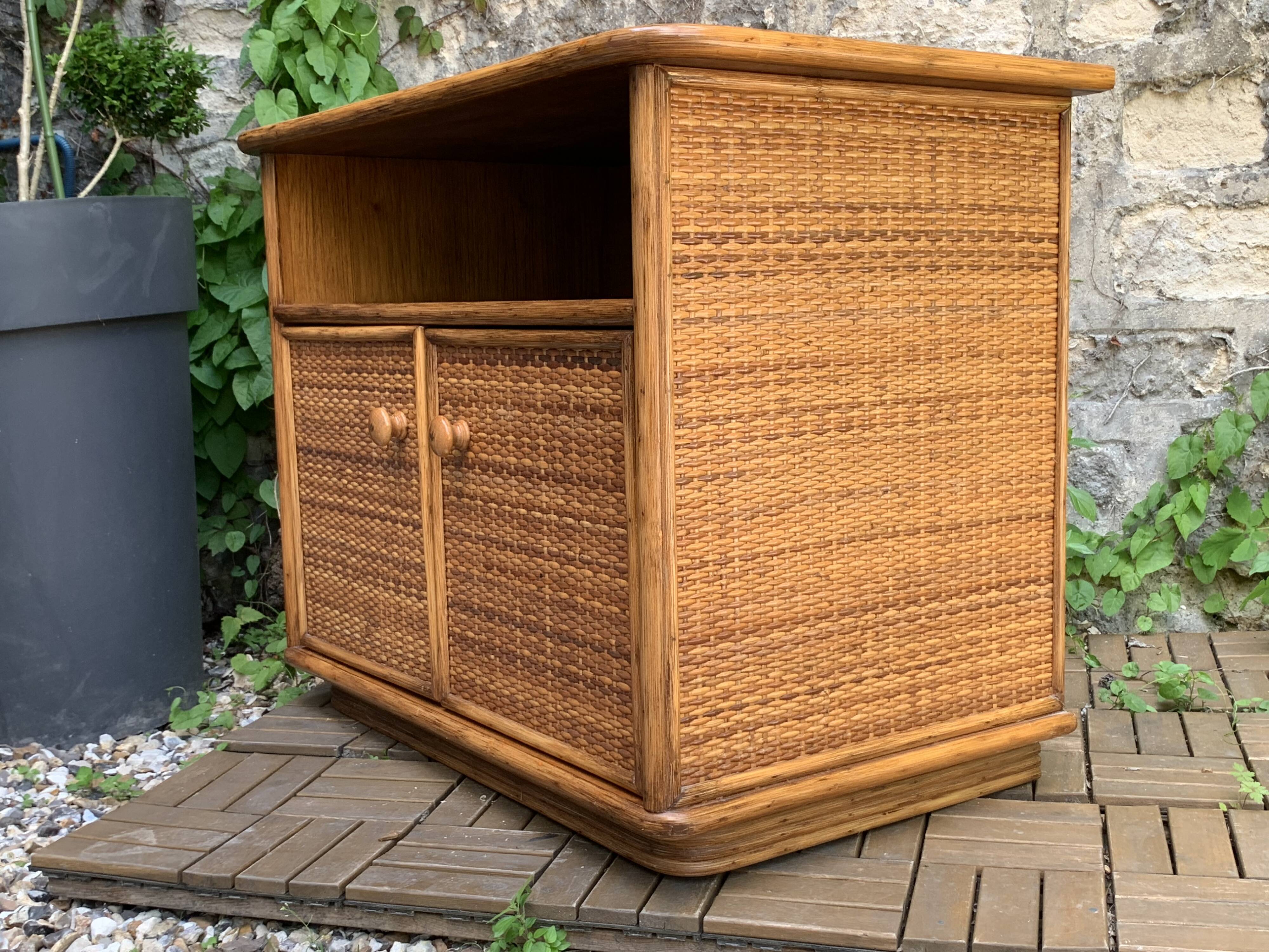 Oak rattan and woven wicker furniture 1980