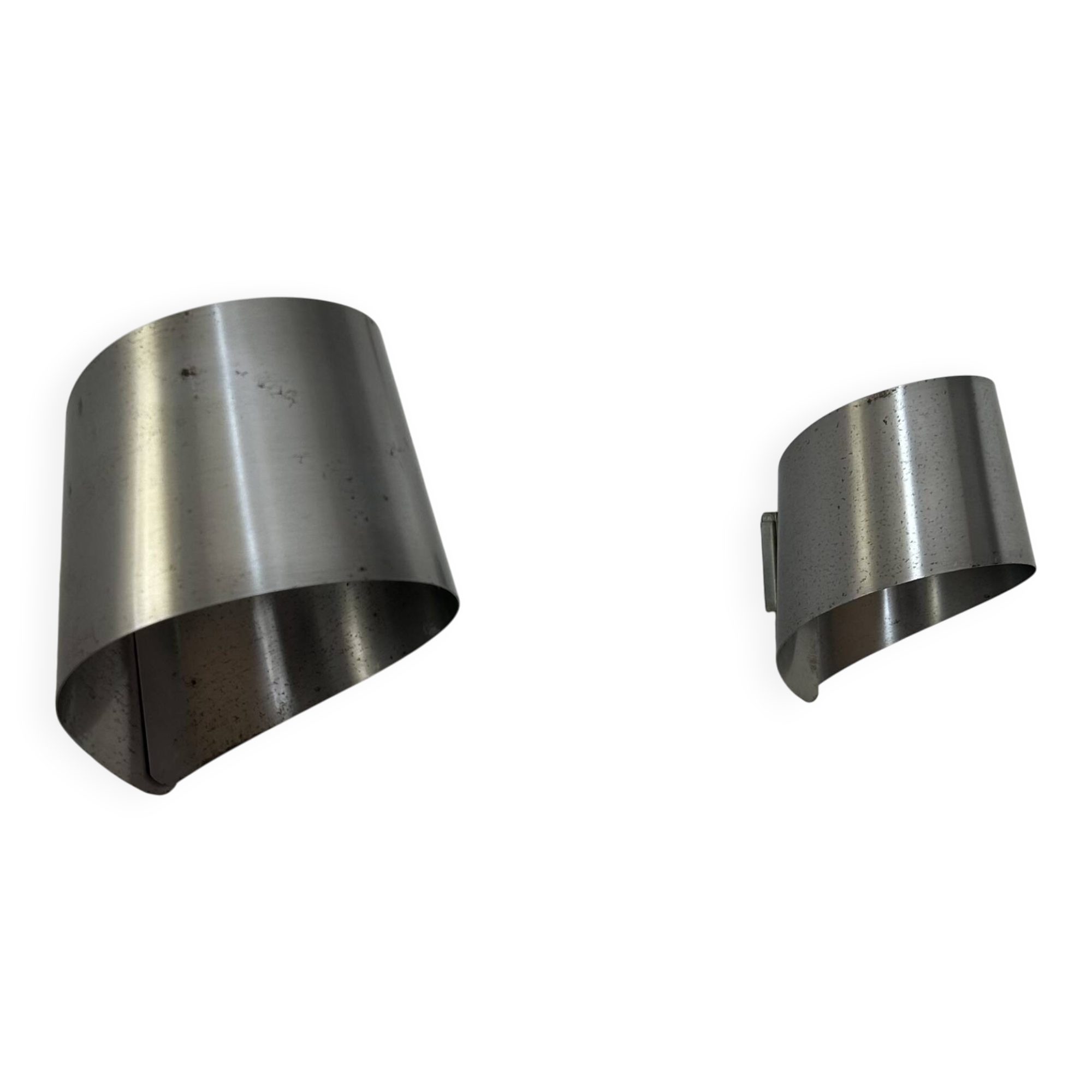 Pair of vintage wall lights, brushed metal, France 1970