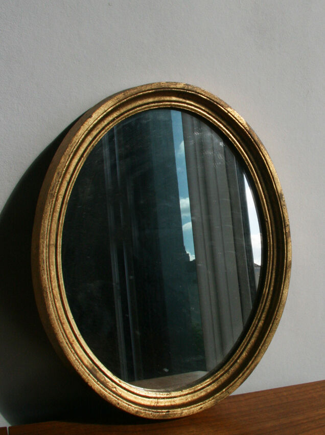 Golden mirror oval 32x25cm