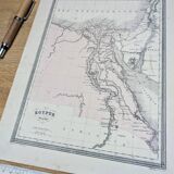 Ancient Egypt, original map printed in 1852.