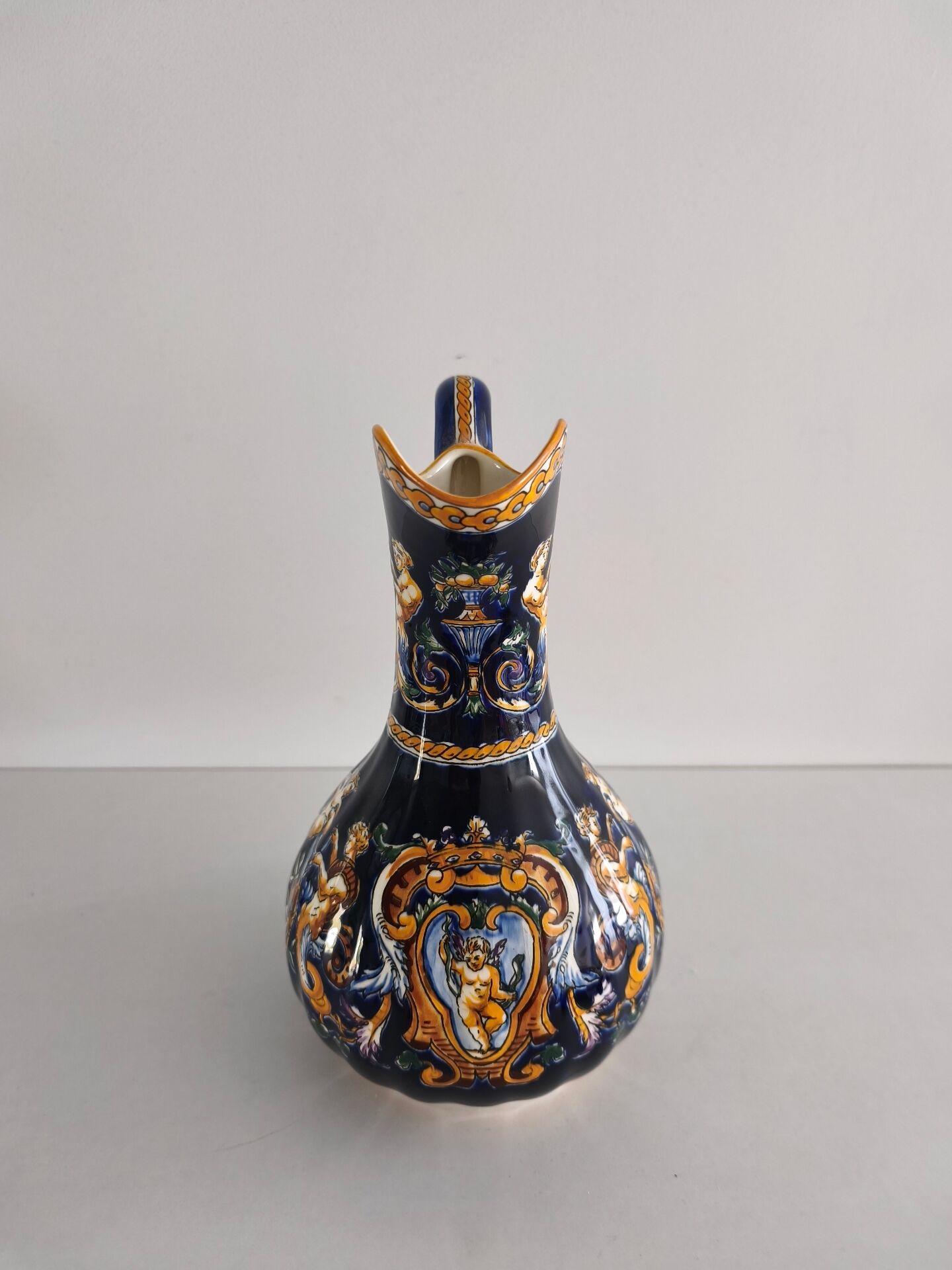 Ewer / Decorative jug Gien earthenware - Renaissance