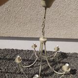 5-light off-white metal chandelier
