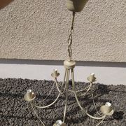 5-light off-white metal chandelier