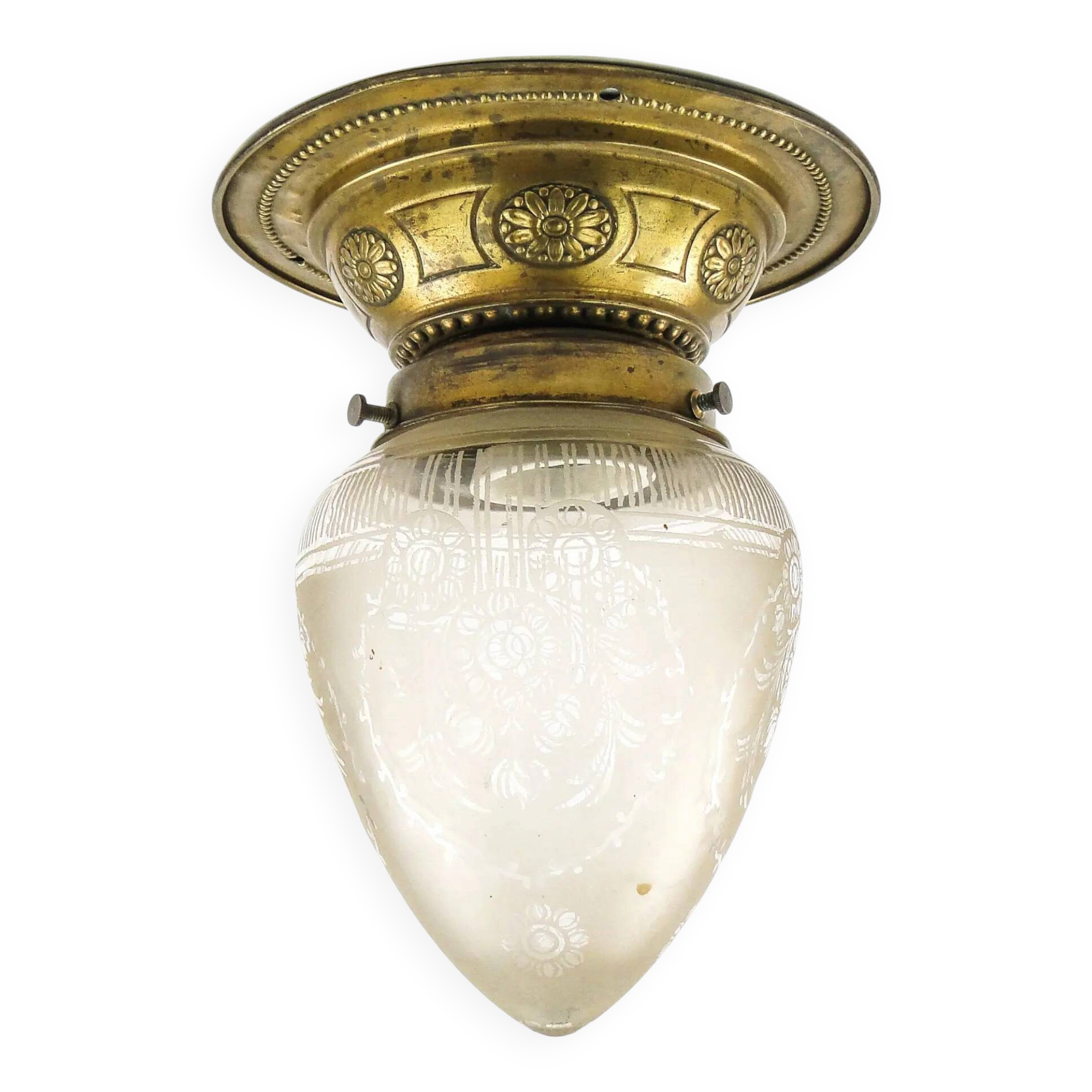Ceiling lamp, Art Nouveau, frosted glass, Austria, 1930s