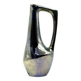 A. Cytère, modern iridescent gres vase, Rambervillers France 1950s