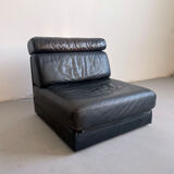 De sede 'ds-77' sofa bed in black leather, 1-seater module