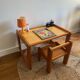 Children's desk and its wooden seat from the 80s
