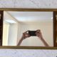 Art deco mirror top in wood and brass gilded 30s