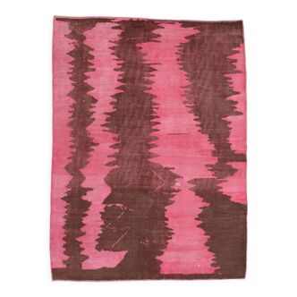 7x10 oversize pink hemp rug, 218x295cm