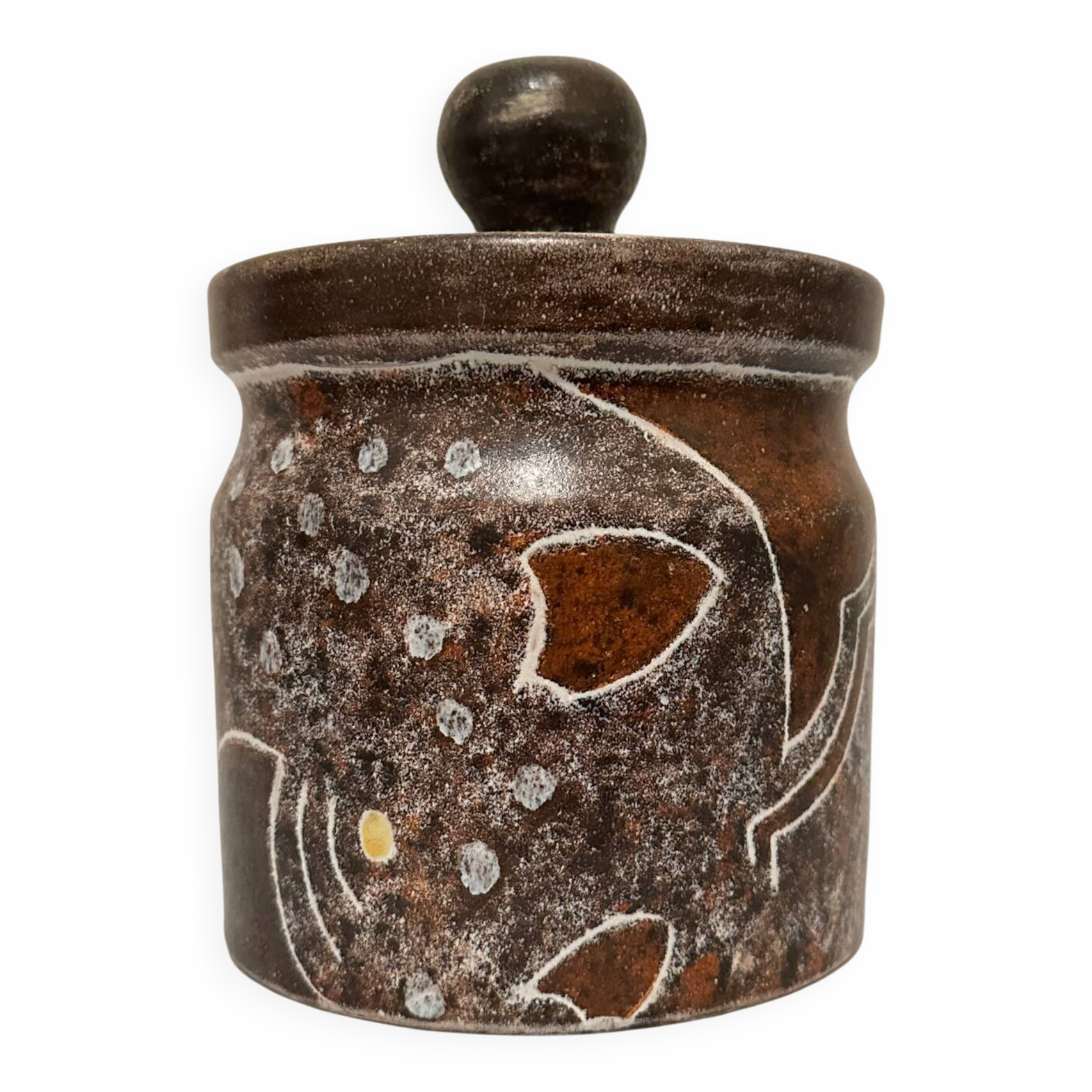 Large ceramic pot with lid by Bernard Buffat