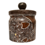 Large ceramic pot with lid by Bernard Buffat