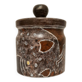 Large ceramic pot with lid by Bernard Buffat