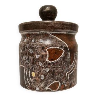 Large ceramic pot with lid by Bernard Buffat