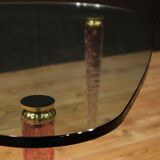 Italian design coffee table in crystal and brass