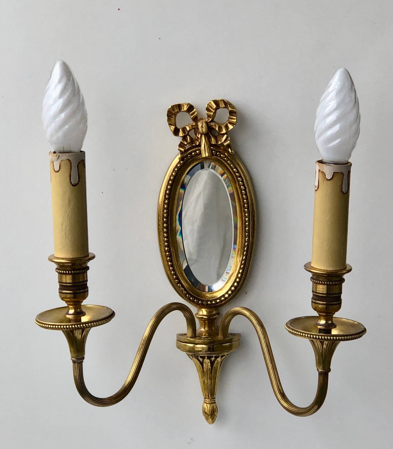 Louis XVI Wall Lamp Lucien Gau Mirror