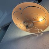 Vintage 1950s pink glass dome ceiling light - 39 x 40 cm