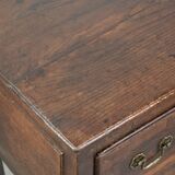 Large antique English oak sideboard from the 18th century with elegant legs