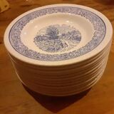Service de 6 assiettes creuses anciennes de style anglais
