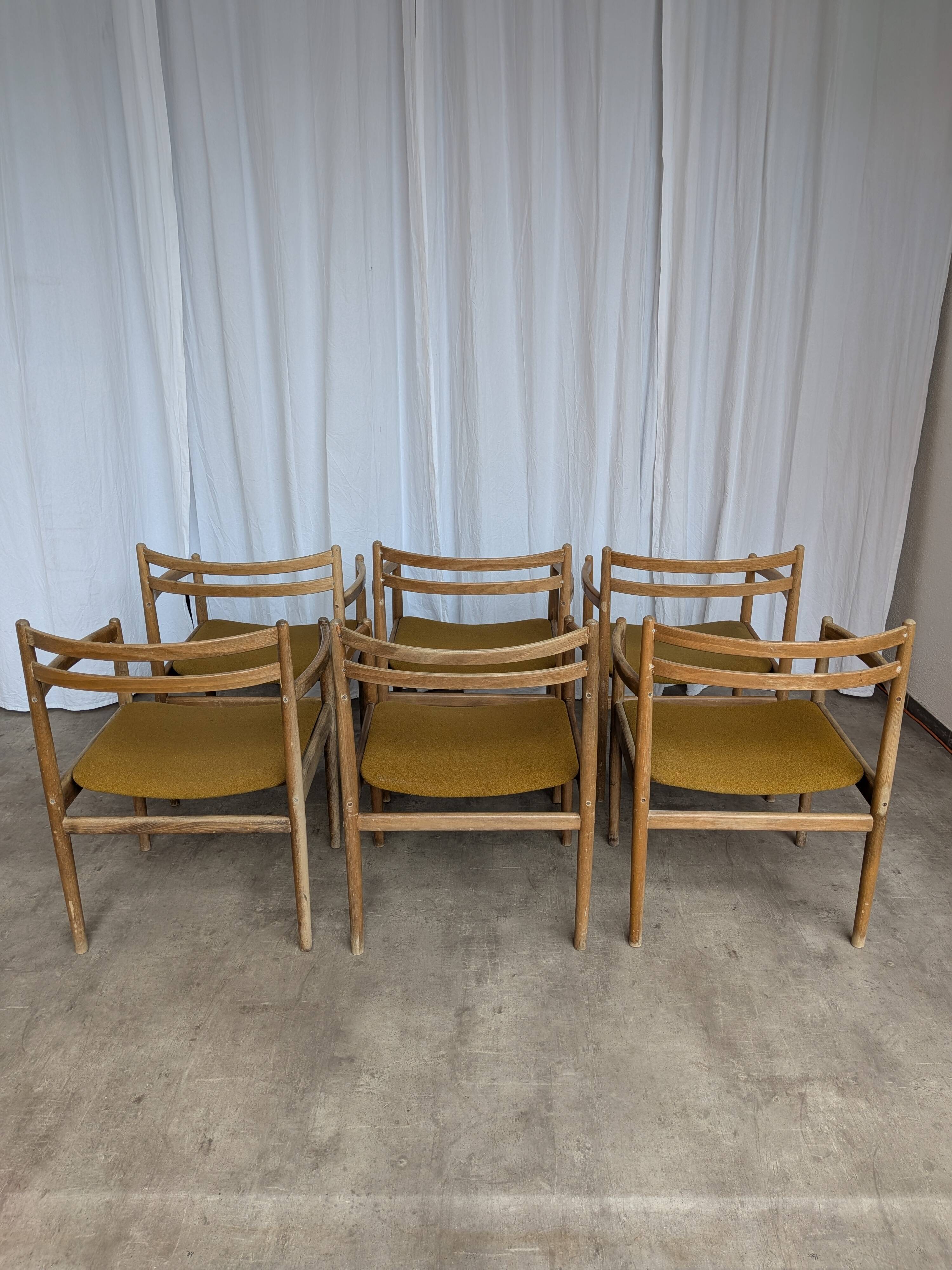 Set of 6 Mid Century STOL Kamnik Armchairs / Yugoslav Vintage Dining Chair
