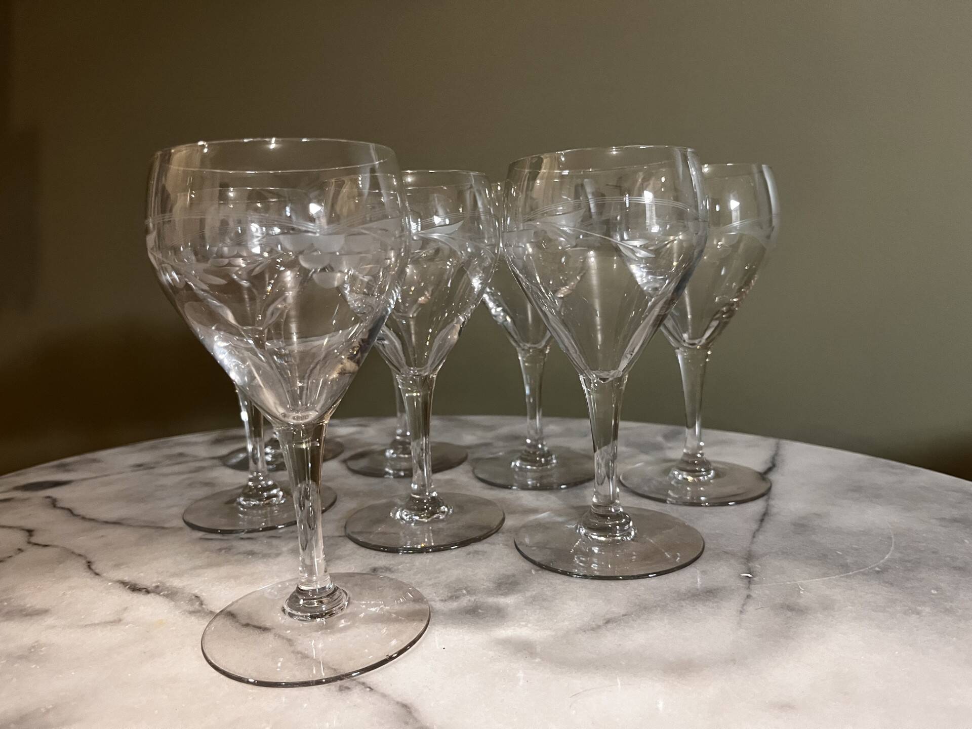 Antique engraved glasses