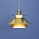 Danish hanging lamp in brass-coated aluminium, 1970s