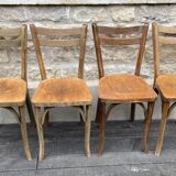 Set of 4 antique bistro chairs