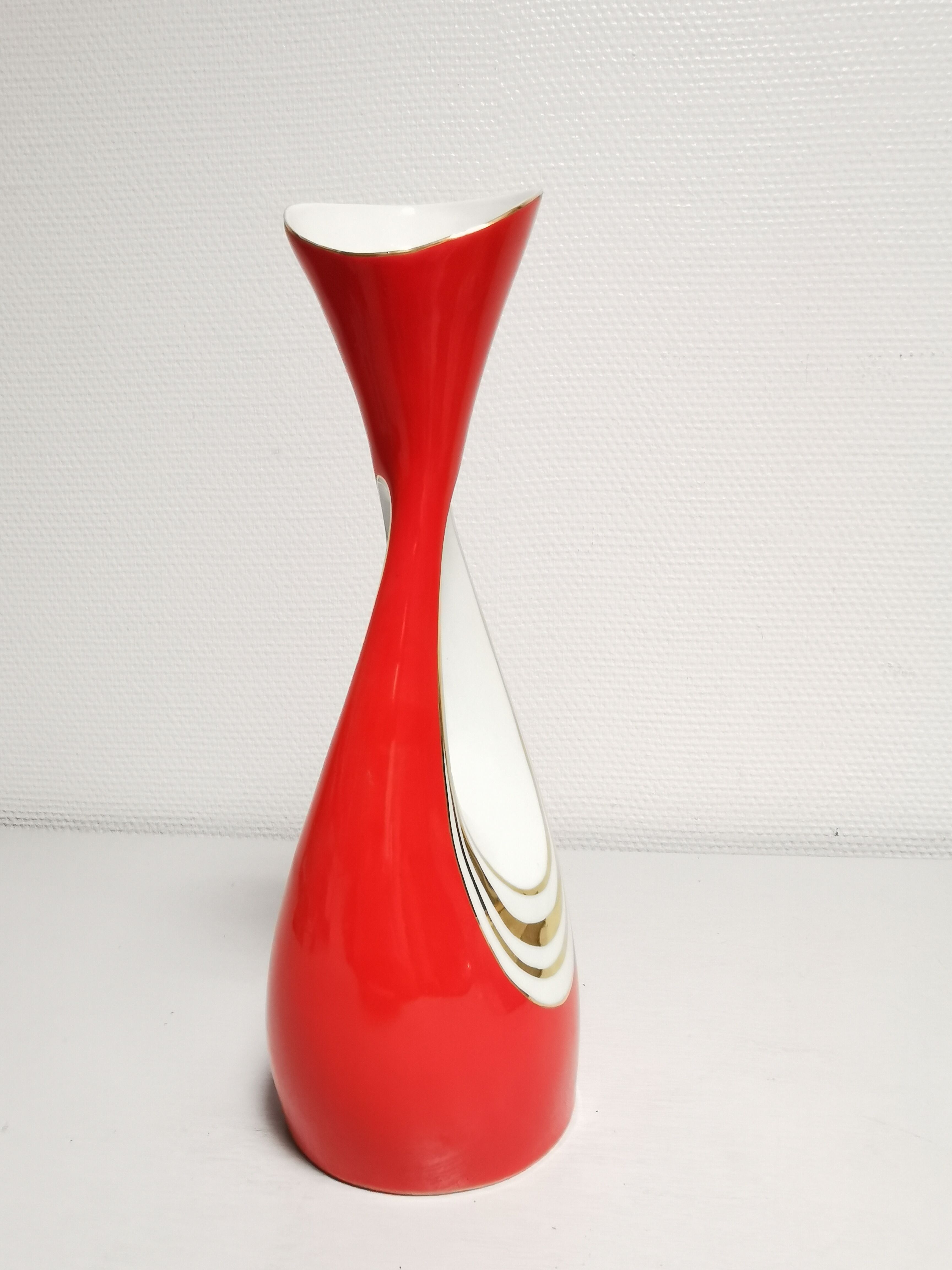 Pitcher / pourer, porcelain signed decanter