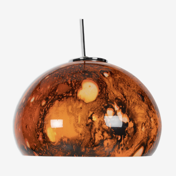 Orange and black space age pendant lamp