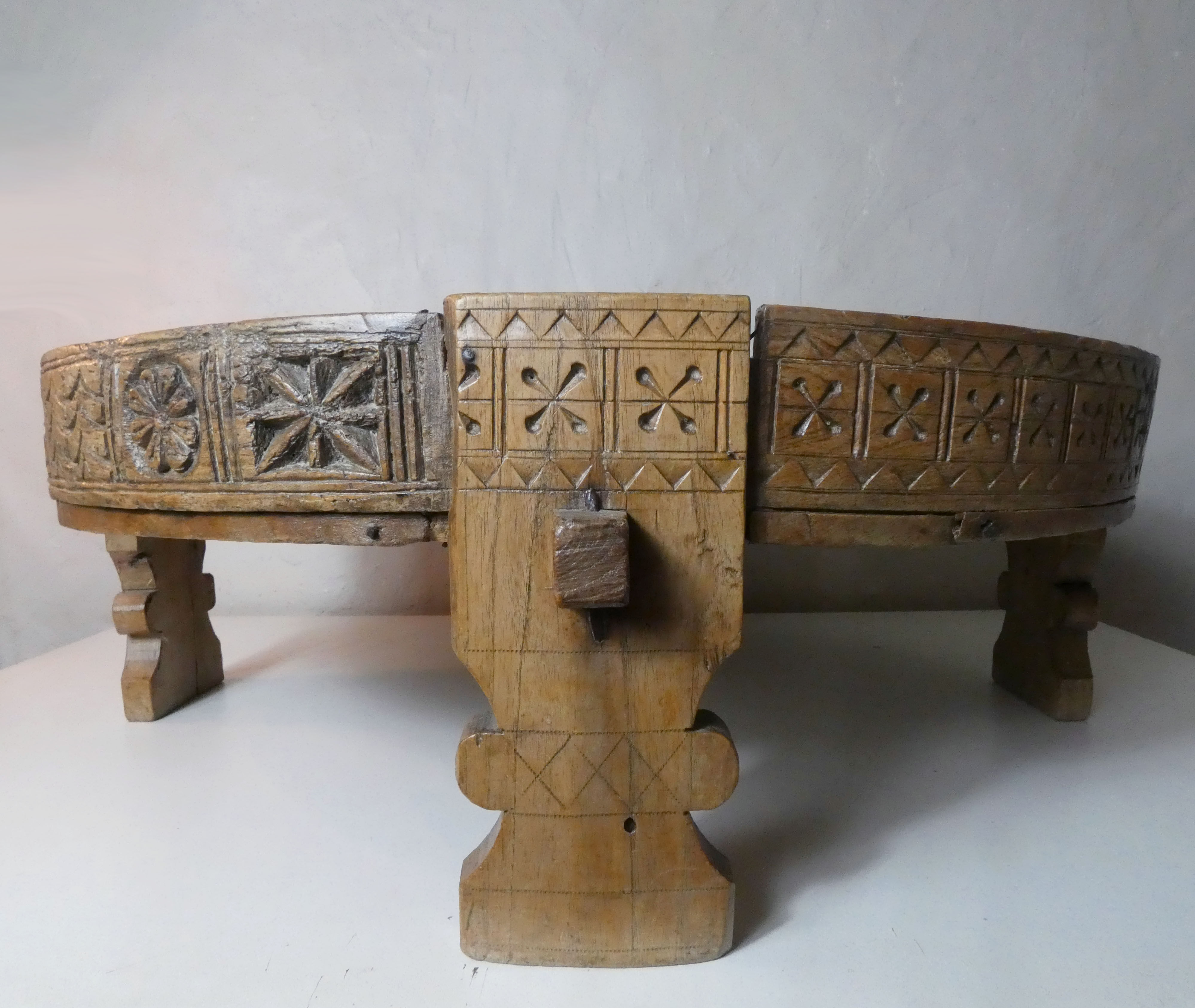 Indian coffee table chakki late 19th