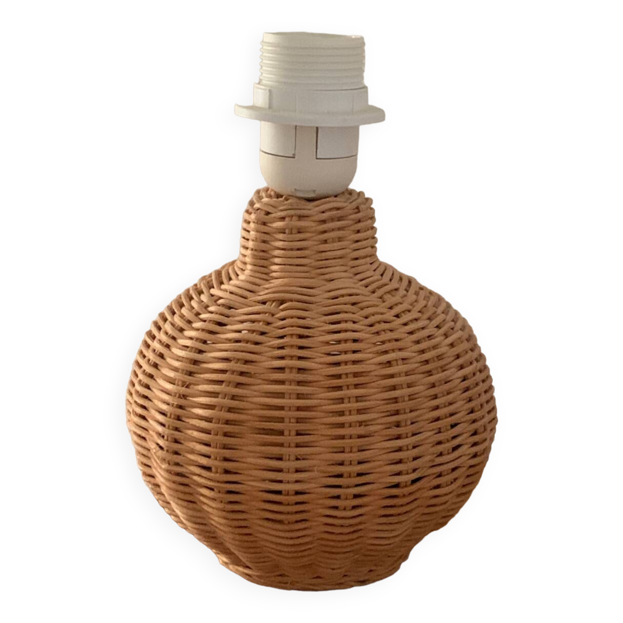 Pied de lampe en rotin