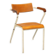 Vintage chair in enamelled metal and wood, Italian design, 1960s.