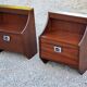 Pair of bedside tables from the 70s in rosewood stained oak veneer
