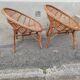 Paire de fauteuils vintage rotin