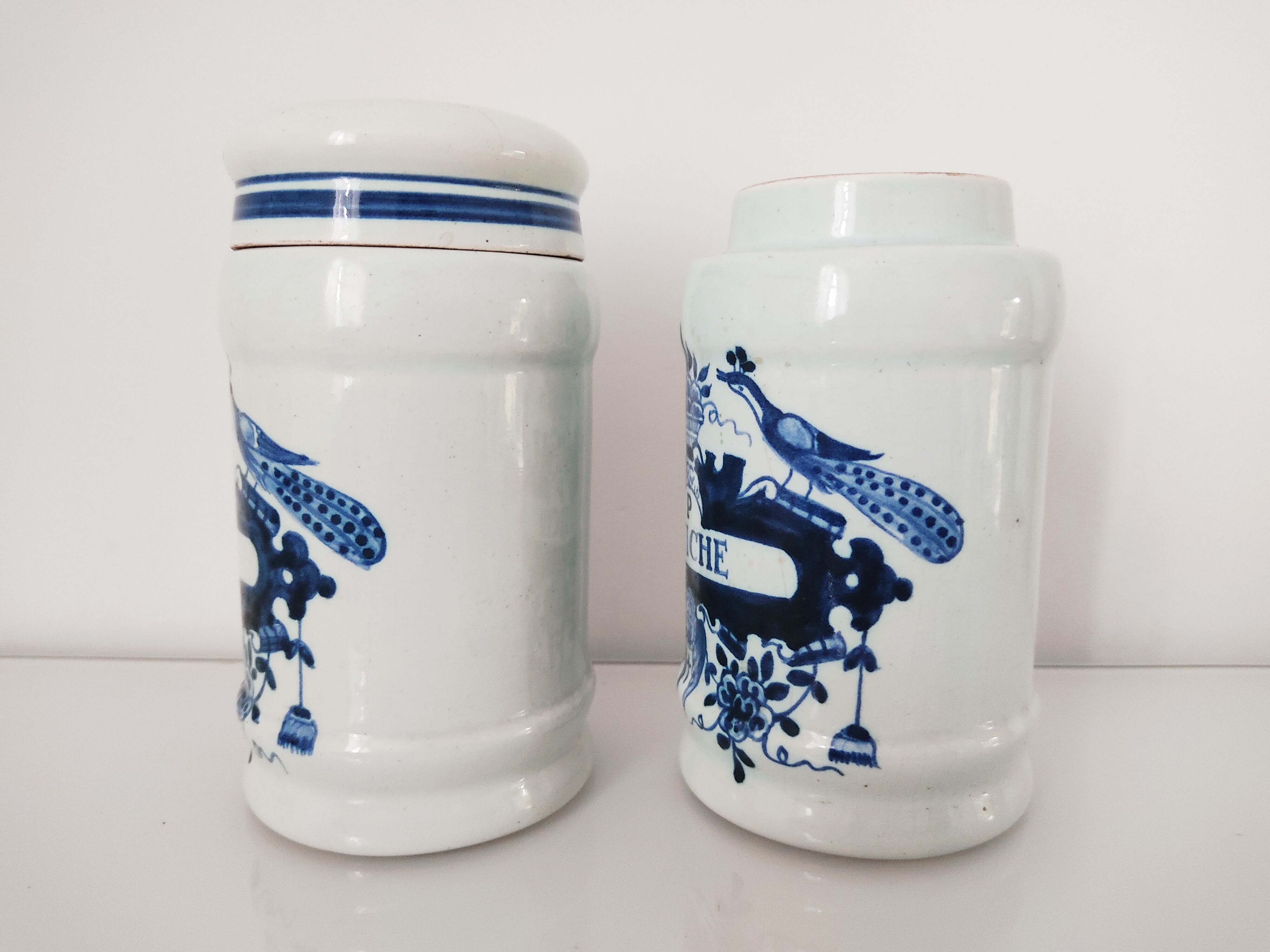 Oud Delft set of two pharmacy jars