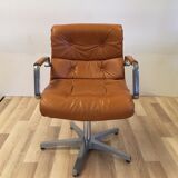 Fauteuil de bureau cuir cognac
